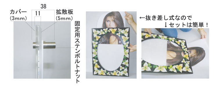 LEDアクリルフレーム A5〜A1 写真